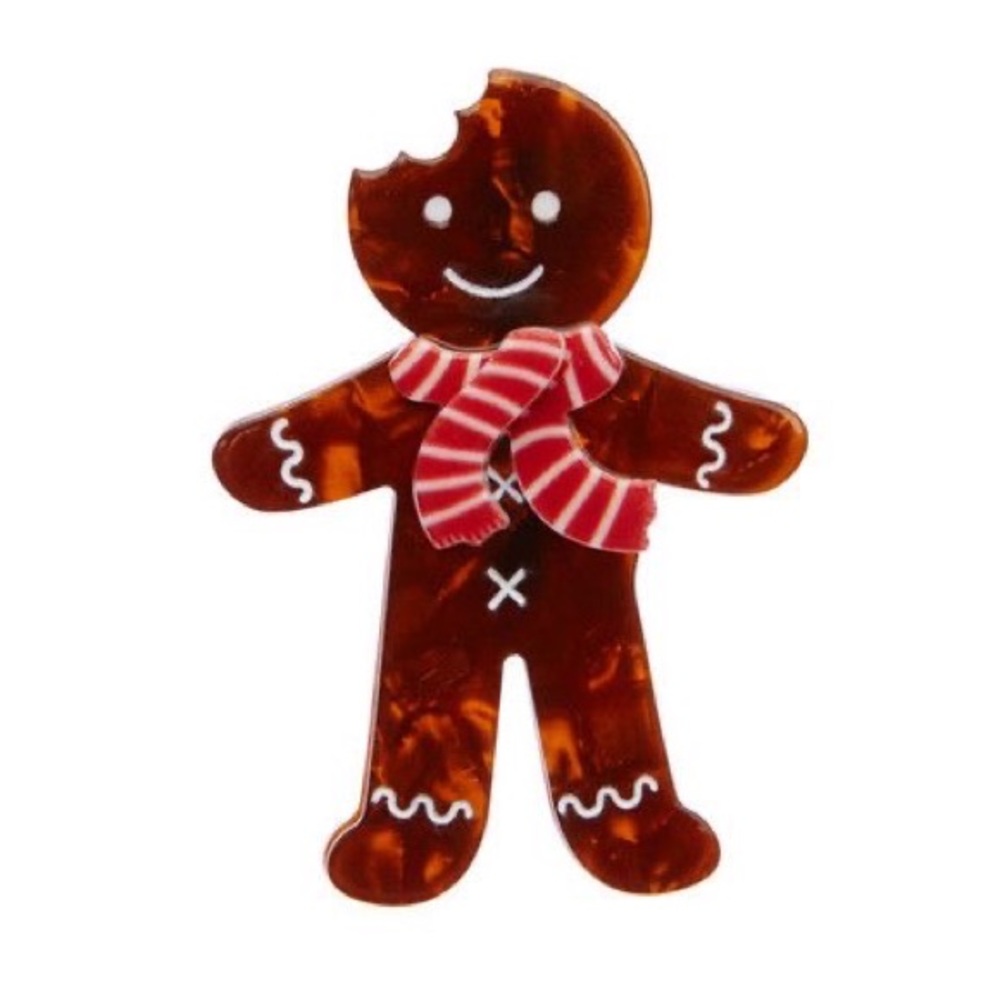 Erstwilder Ginger the Christmas Cookie Brooch Rare